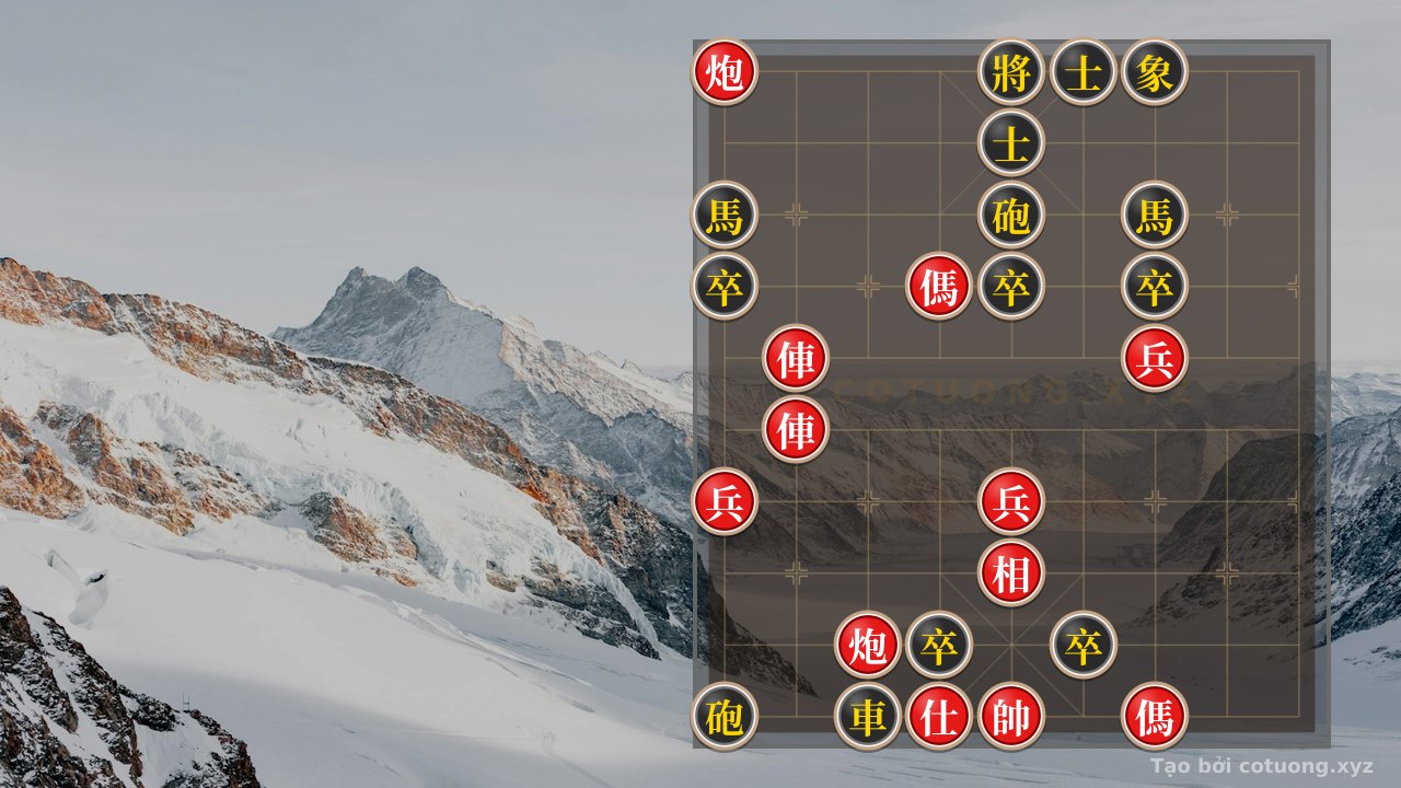 Thế cờ: Red Cannon on File 9, Rank 10: Tactical Tips When the Black General is Blocked — Cờ Tướng Online
