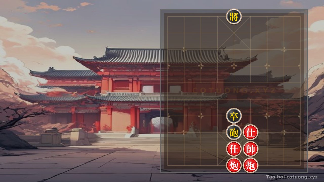 Thế cờ: Ancient Secrets: The Chess Strategy of Two Red Cannons and Two Advisors Locking the Black General in a Net Trap — Cờ Tướng Online