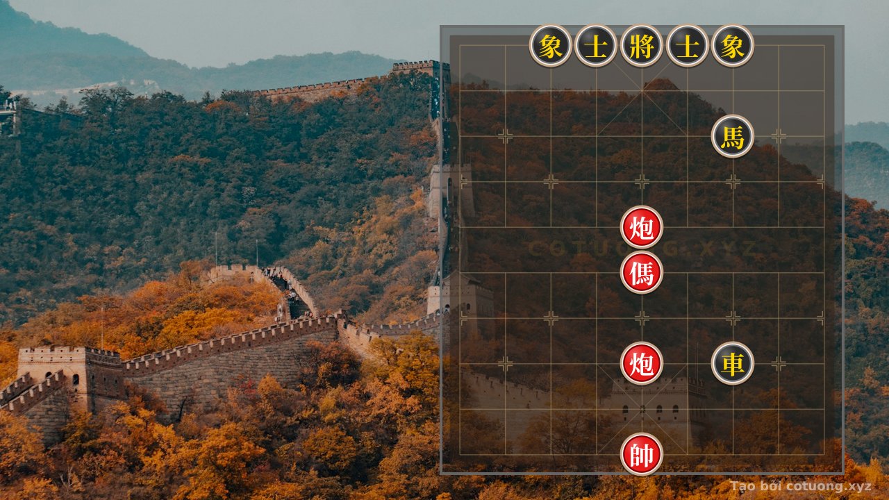 Thế cờ: Xiangqi Position: Red's Double Horse Attacking the Chariot - Red-Side Offensive Tactics — Cờ Tướng Online