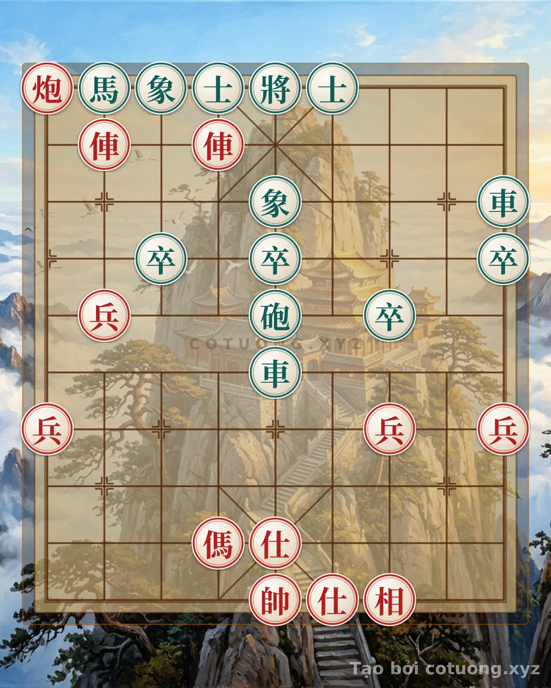 Thế cờ: Xiangqi Defense Secrets: Countering the Red Cannon on 9th File, 10th Rank — Cờ Tướng Online