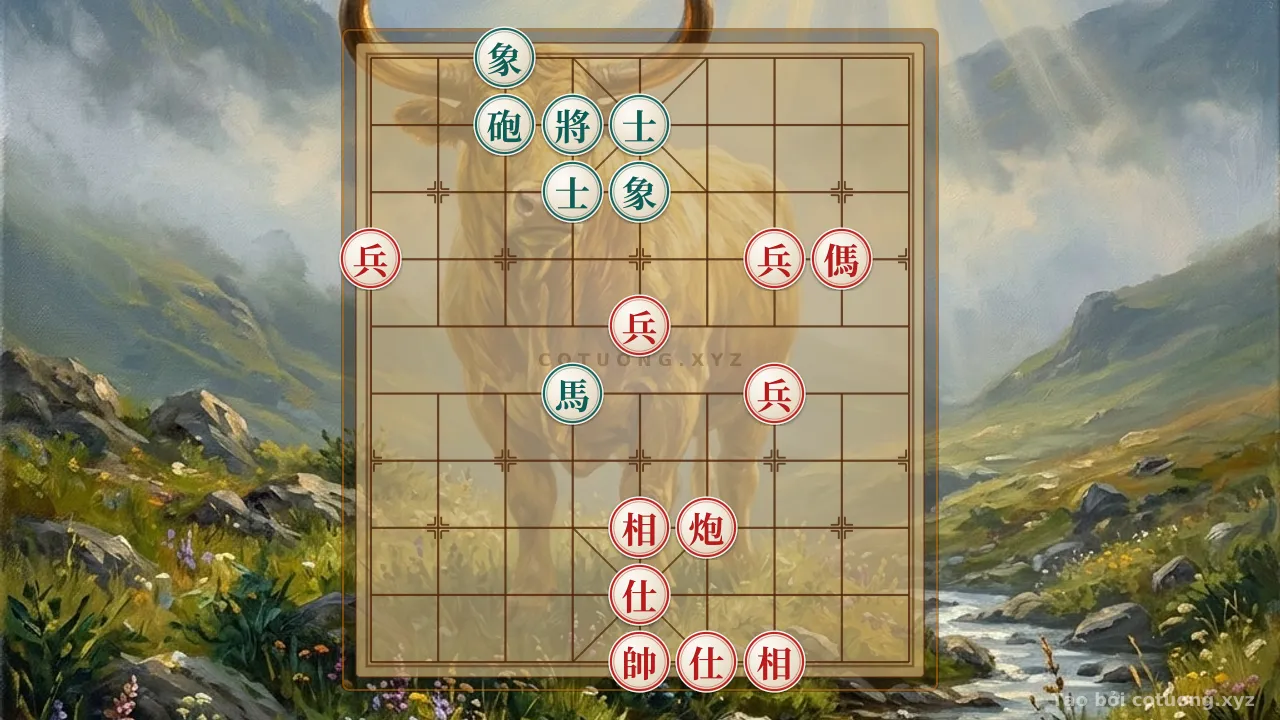 Thế cờ: The Secret of the Cannon Horse and Four Pawns: When Red Faces Black in the Most Intense Chess Battle — Cờ Tướng Online
