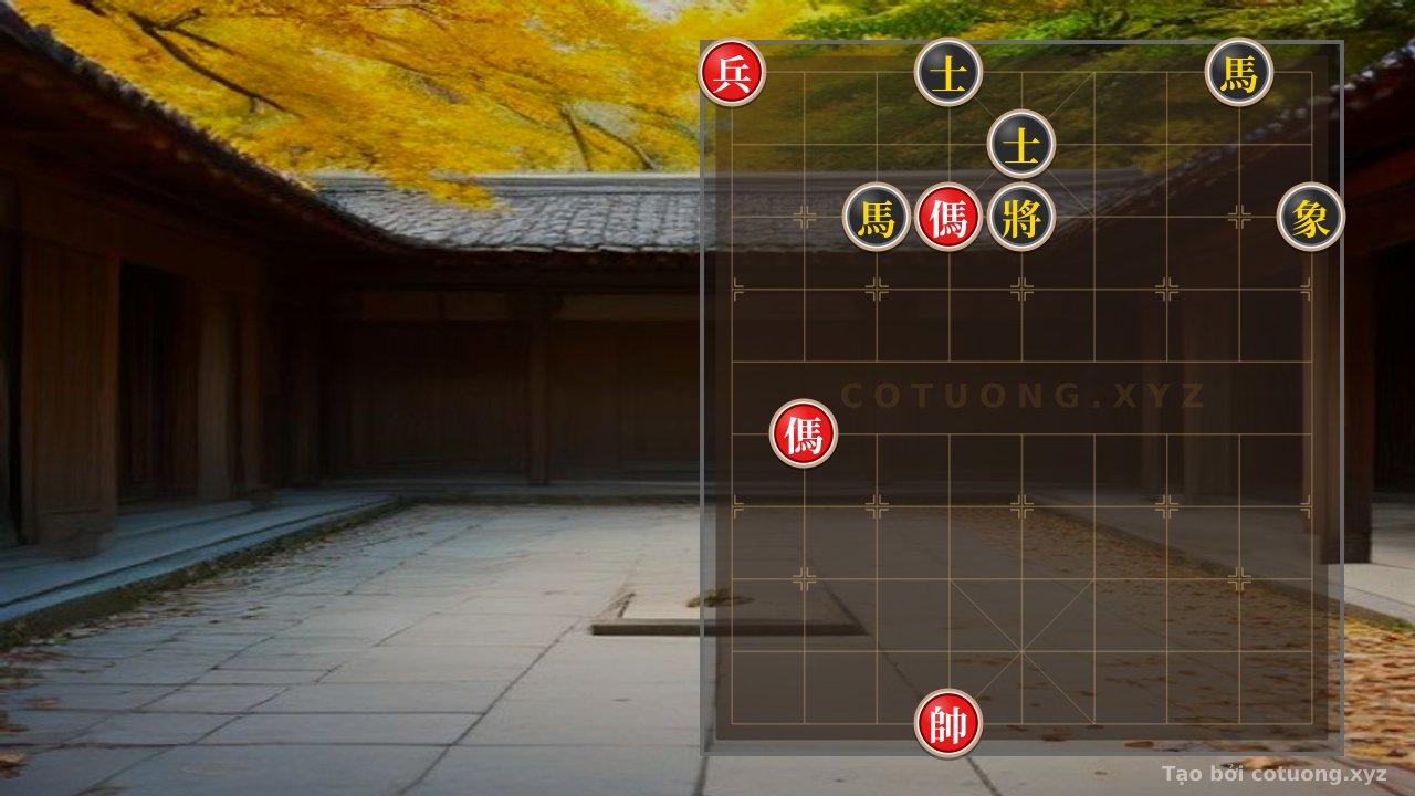 Thế cờ: Song Horse Clash: When a Single Pawn Faces a Pair of Black Horses in a Siege - The Mystery of the General's Position #e310 — Cờ Tướng Online