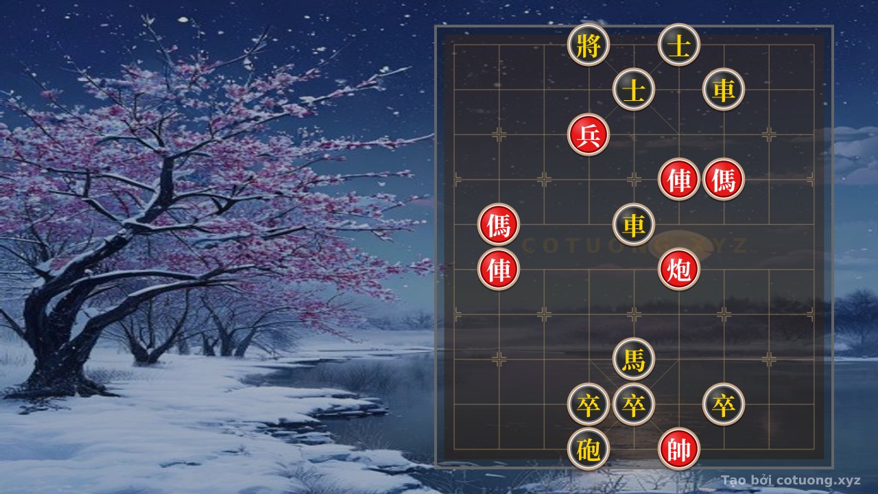 Thế cờ: Strong Defense: Blocking the Red's Advance with Two Rooks and Empty Cannon — Cờ Tướng Online