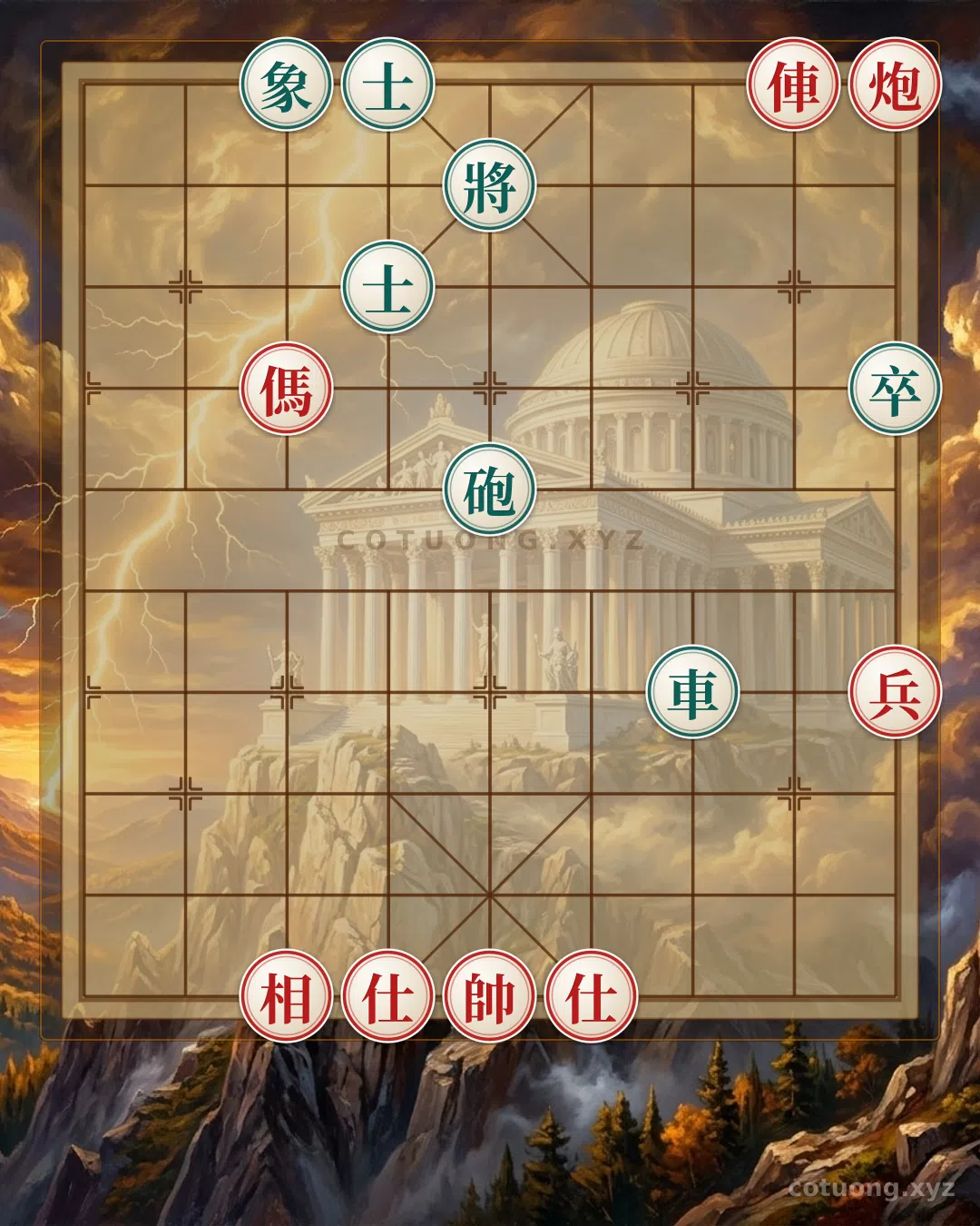 Thế cờ: Xiangqi Master: The Shaking Board When the Red Chariot Dominates — Cờ Tướng Online