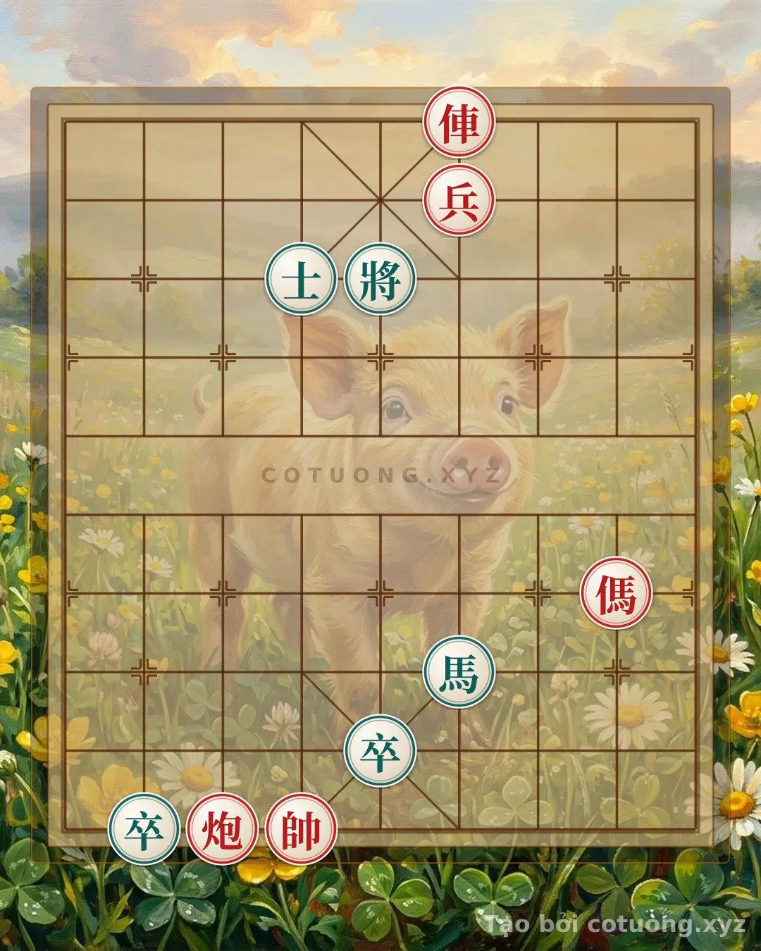 Thế cờ: Xiangqi Position: Red Chariot Threatens, How Black General Should Defend? — Cờ Tướng Online