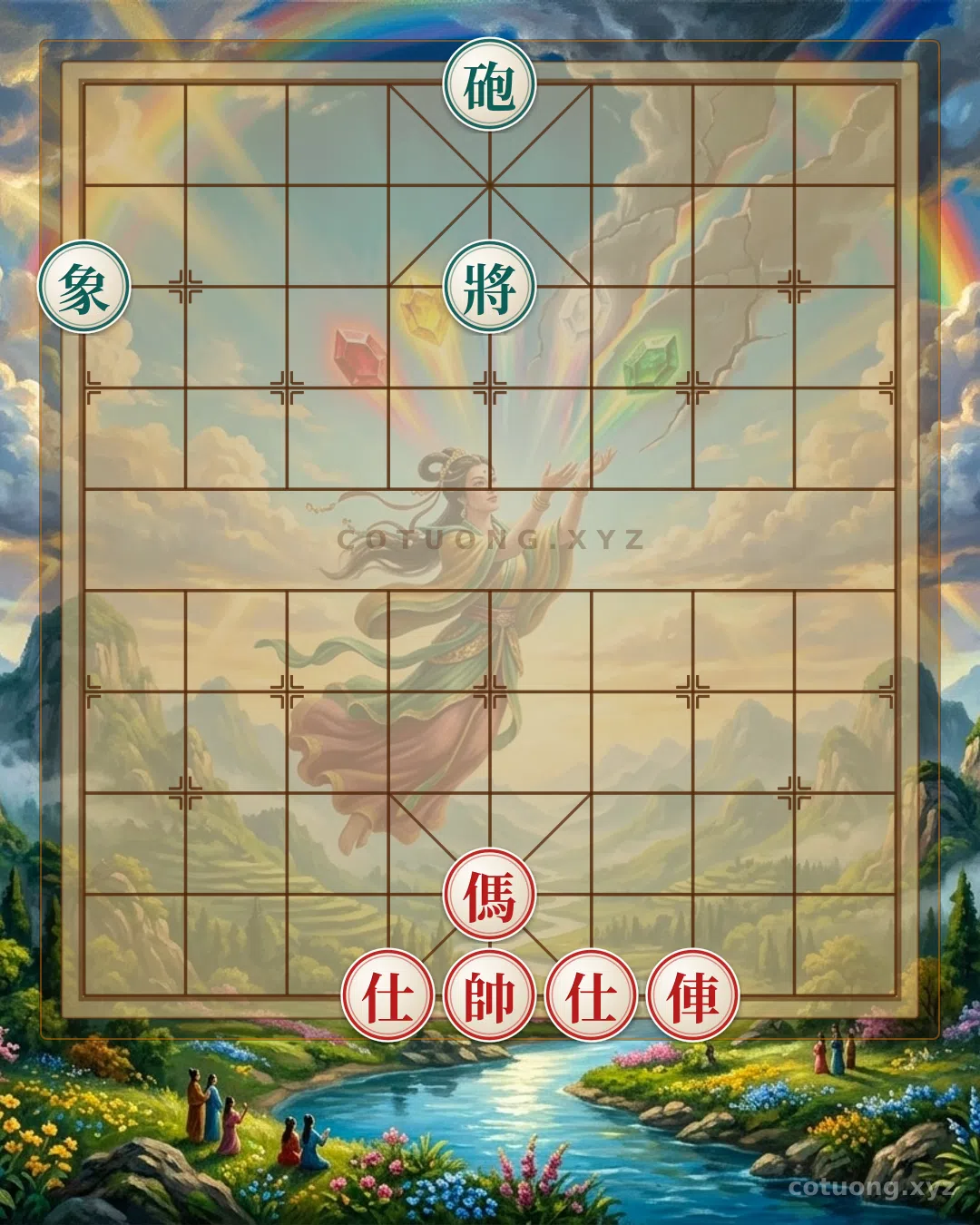Thế cờ: Xiangqi: First Move - Red Chariot Lifts 3 Pounds to Path 5, Tactical Trap — Cờ Tướng Online