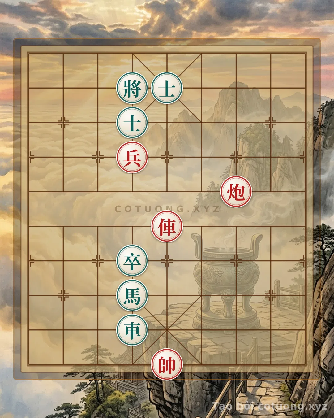 Thế cờ: The Deadly Trap in Xiangqi: Red Cannon Lures, Black Chariot Prepares Counterattack — Cờ Tướng Online