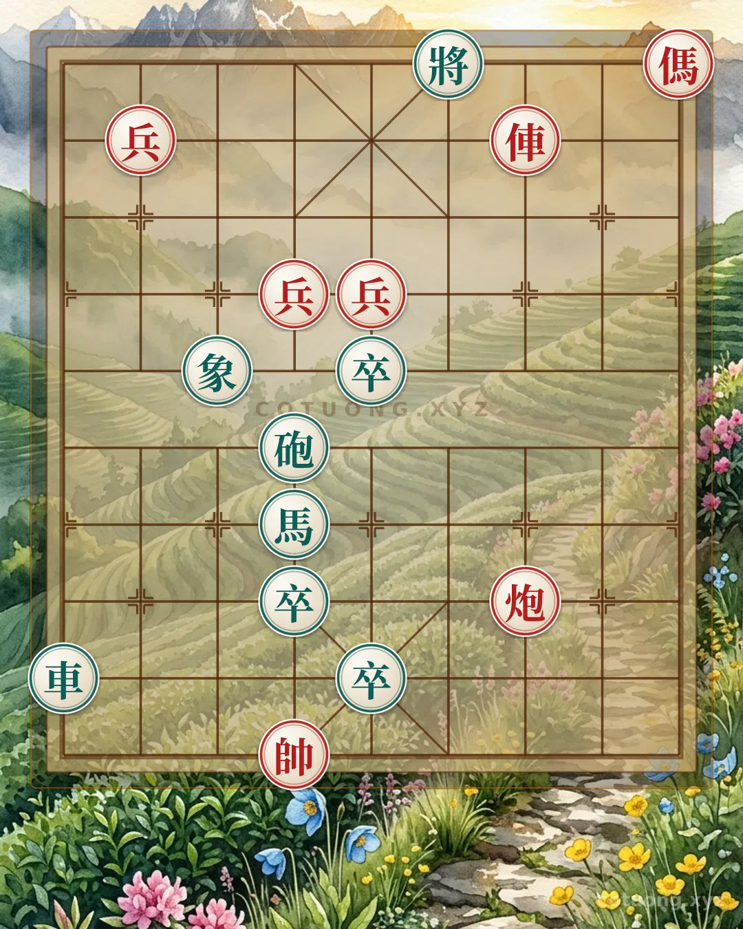 Thế cờ: The Red Crosses the Black: The Master's Trap of the General and Empty Cannon — Cờ Tướng Online