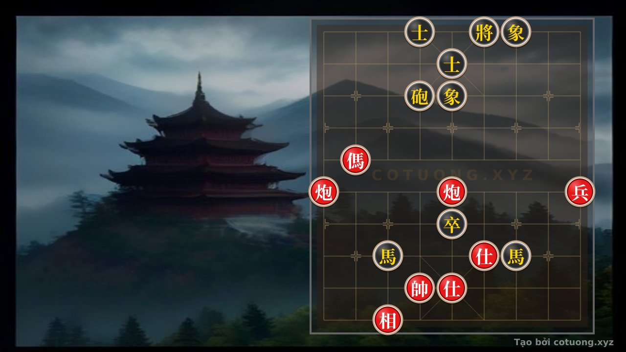 Thế cờ: Legendary Counterattack Tips: 2 Red Cannons and Horses Blocking Attack the Black 2 Horses - Chess Strategy #1175 Reversing the Irreversible — Cờ Tướng Online
