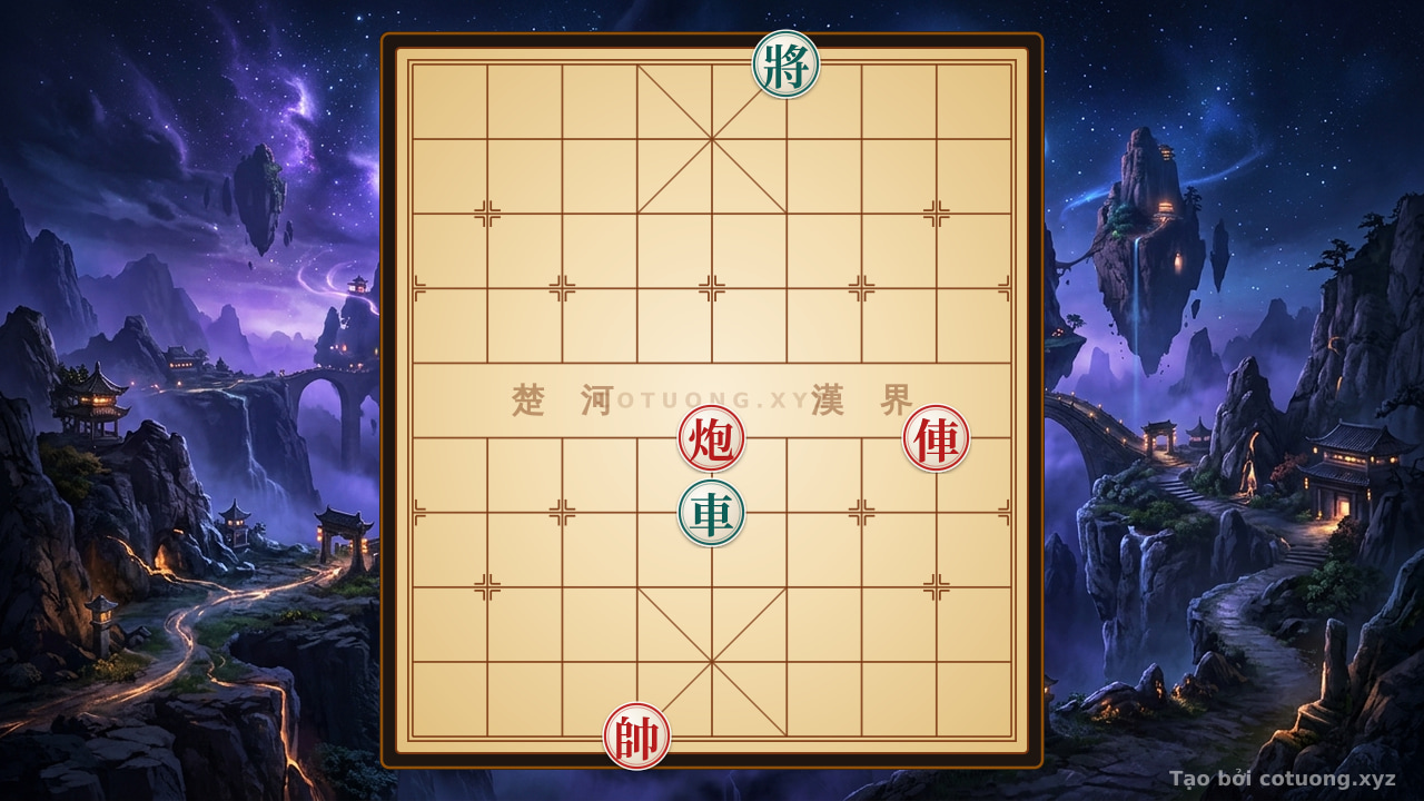 Thế cờ: Xiangqi: Red Chariot Directly Attacks Black General in 3 Moves — Cờ Tướng Online