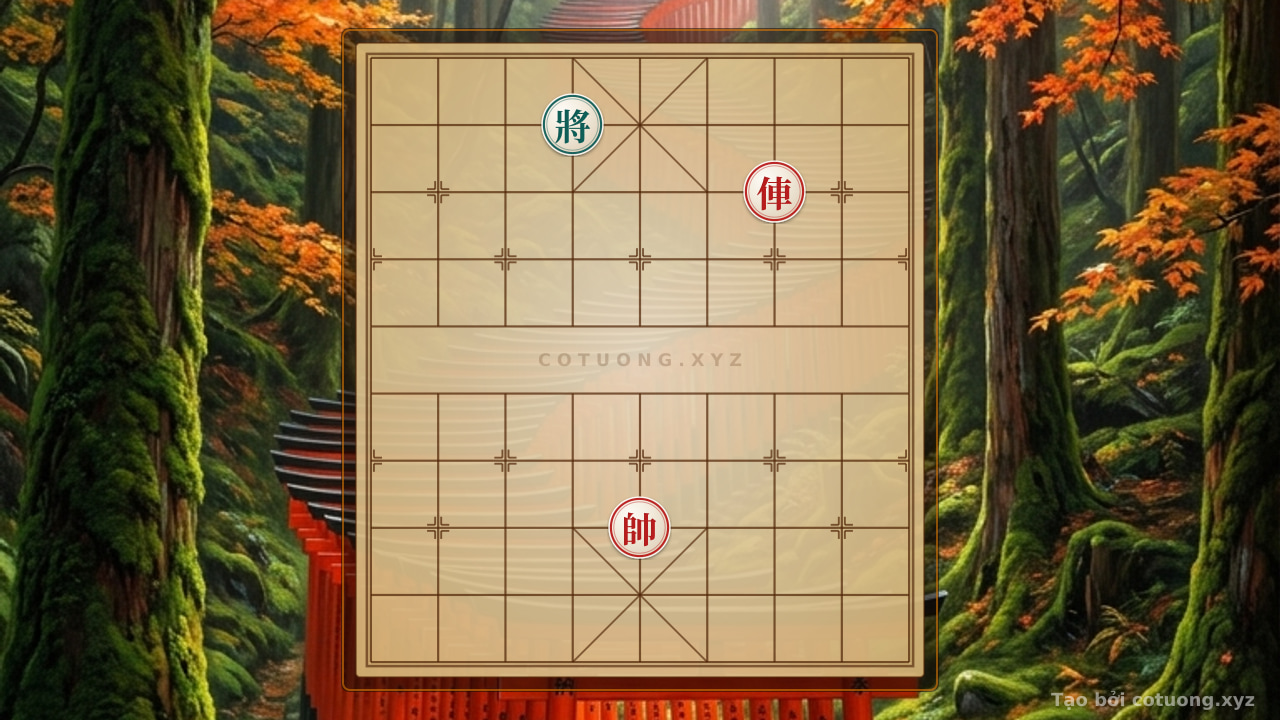 Thế cờ: Black General's Position on File 4, Rank 9: Red Chariot on File 3, Rank 8 - Red General on File 5, Rank 3 - Tactical Trap — Cờ Tướng Online