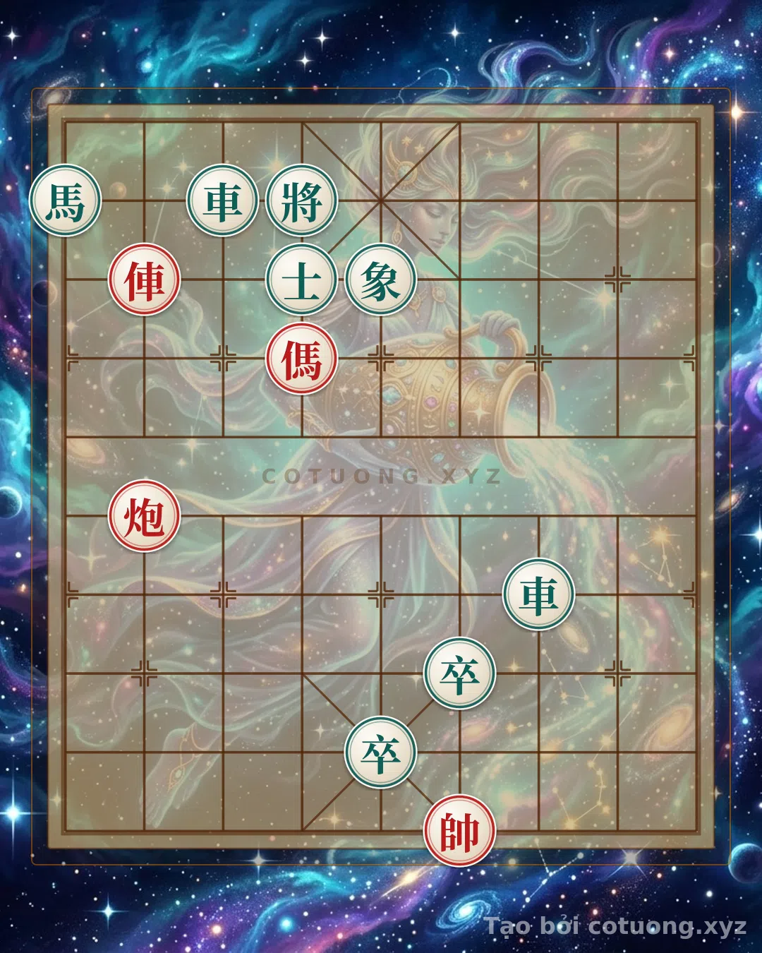 Challenge: Decoding the Classic Xiangqi Strategy: Red Rook-Cannon-Horse Defeats 2 Black Rook-Horses - When Power Hides Behind the Veil of Darkness - Can you solve it?