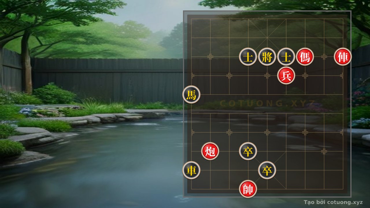 Thế cờ: Lesson: Rook Cannon Horse Pawn vs. Rook Horse 2 Pawns 2 Advisors - Quick Win in 3 Moves — Cờ Tướng Online