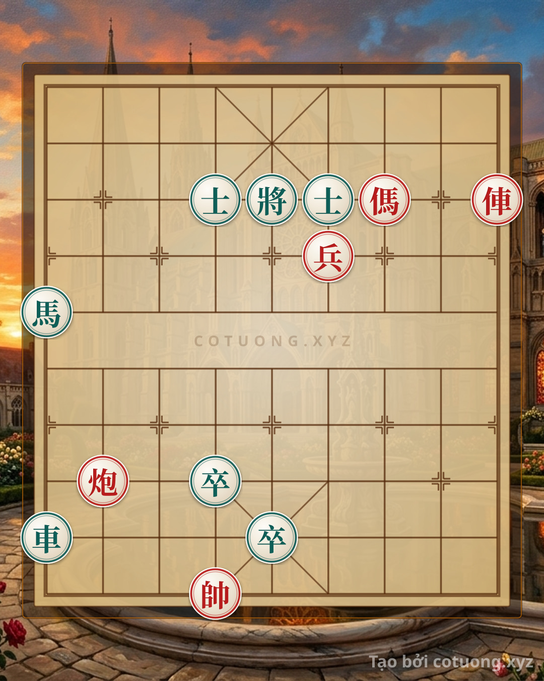 Challenge: Lesson: Rook Cannon Horse Pawn vs. Rook Horse 2 Pawns 2 Advisors - Quick Win in 3 Moves - Can you solve it?