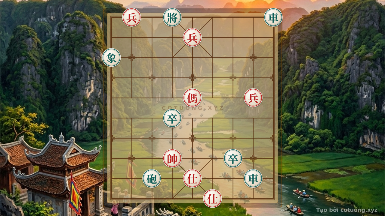 Thế cờ: Horse and Three Pawns Break Through Two Rooks and Cannon: Classic Xiangqi Tactics for Beginners Entering the Palace — Cờ Tướng Online
