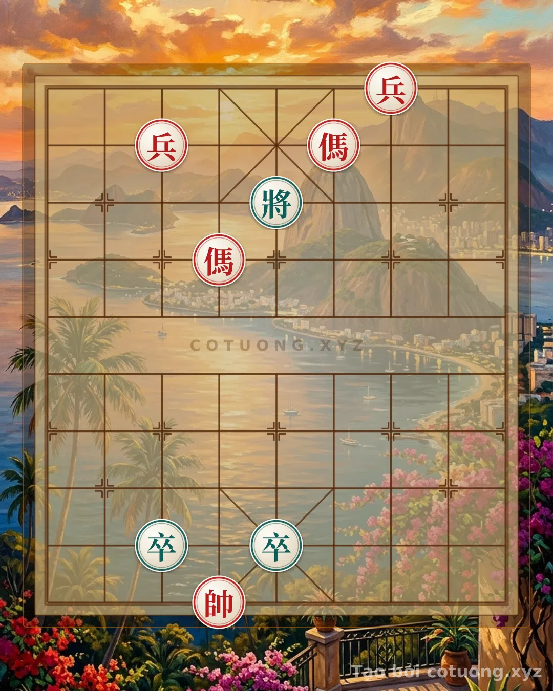 Thế cờ: Xiangqi: Double Horse Legs, Checkmate in One Move by the Pawn — Cờ Tướng Online