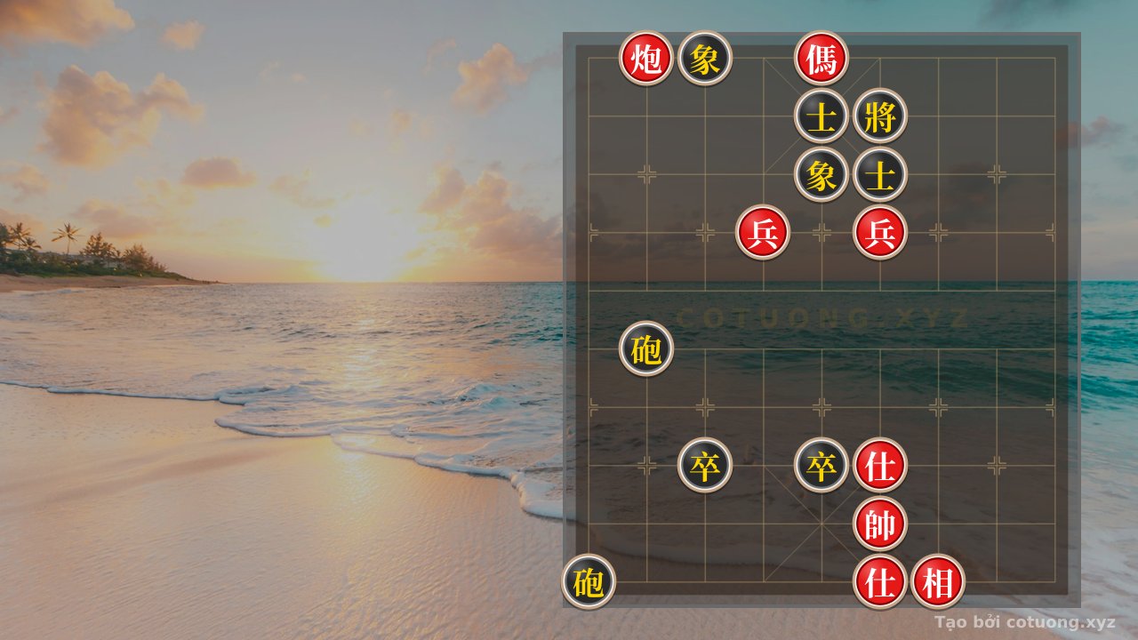 Thế cờ: Red Cannon on File 8, Rank 10: A Deadly Trap for the Black General in a Random Chess Position — Cờ Tướng Online