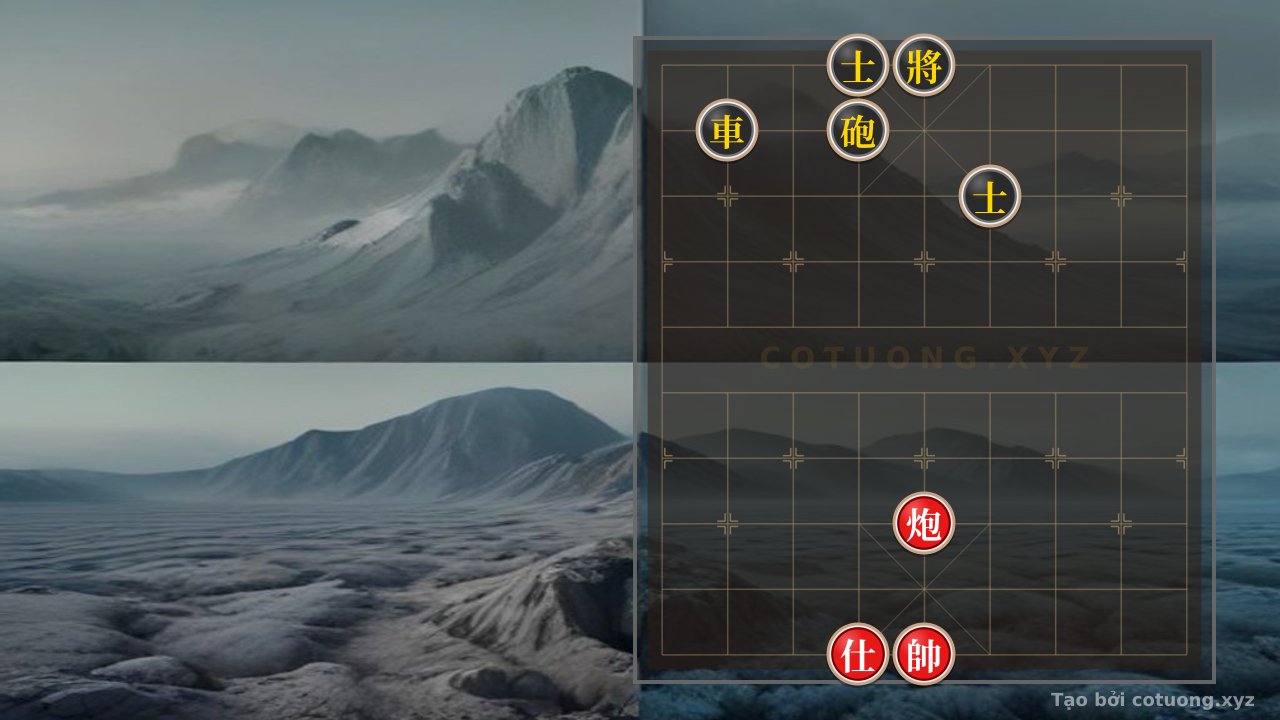 Thế cờ: Xiangqi: Black Defends Cleverly with Rook at File 2 and Cannon at File 4 — Cờ Tướng Online