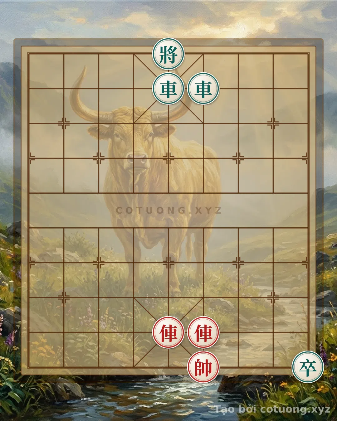 Thế cờ: Xiangqi (Chinese Chess) Analysis: Red Chariot vs. Black General - A Strategic Battle Like Historical Warfare — Cờ Tướng Online