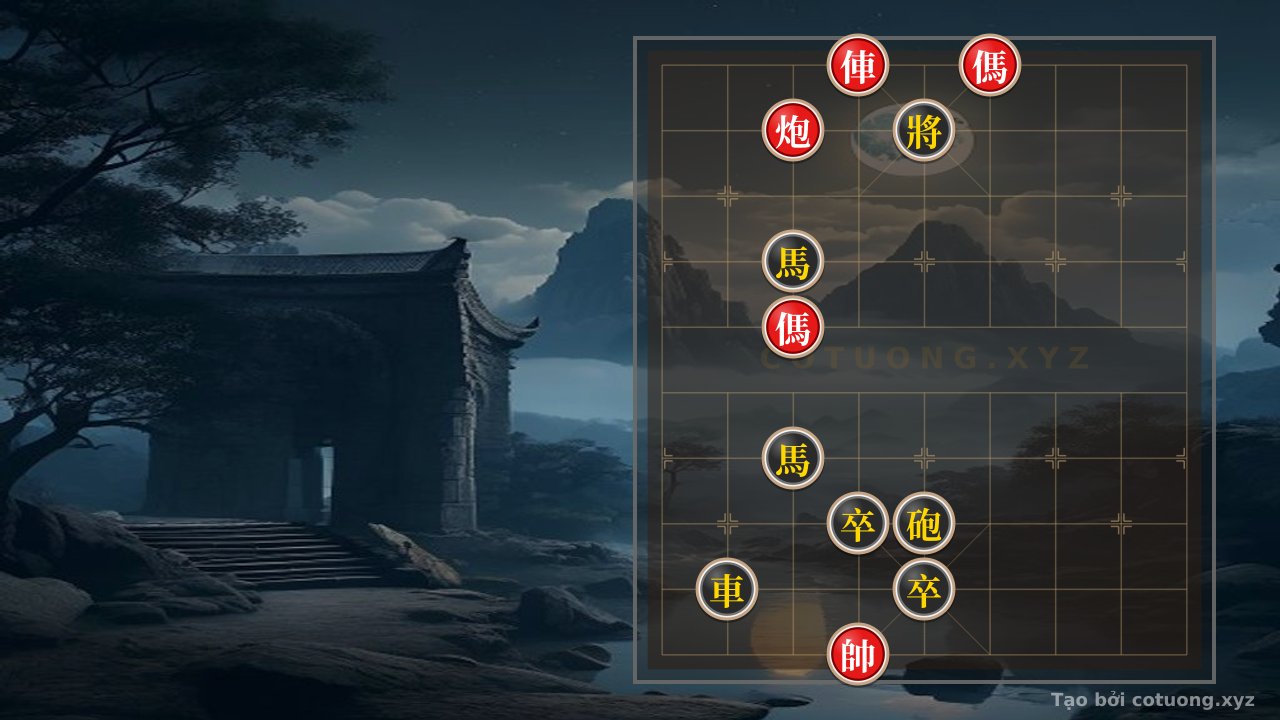 Thế cờ: Red Rook on File 6, Rank 10 – The Divine Trap: When the Empty Cannon Sets a Net and the Black Horse Waits for the Trap — Cờ Tướng Online