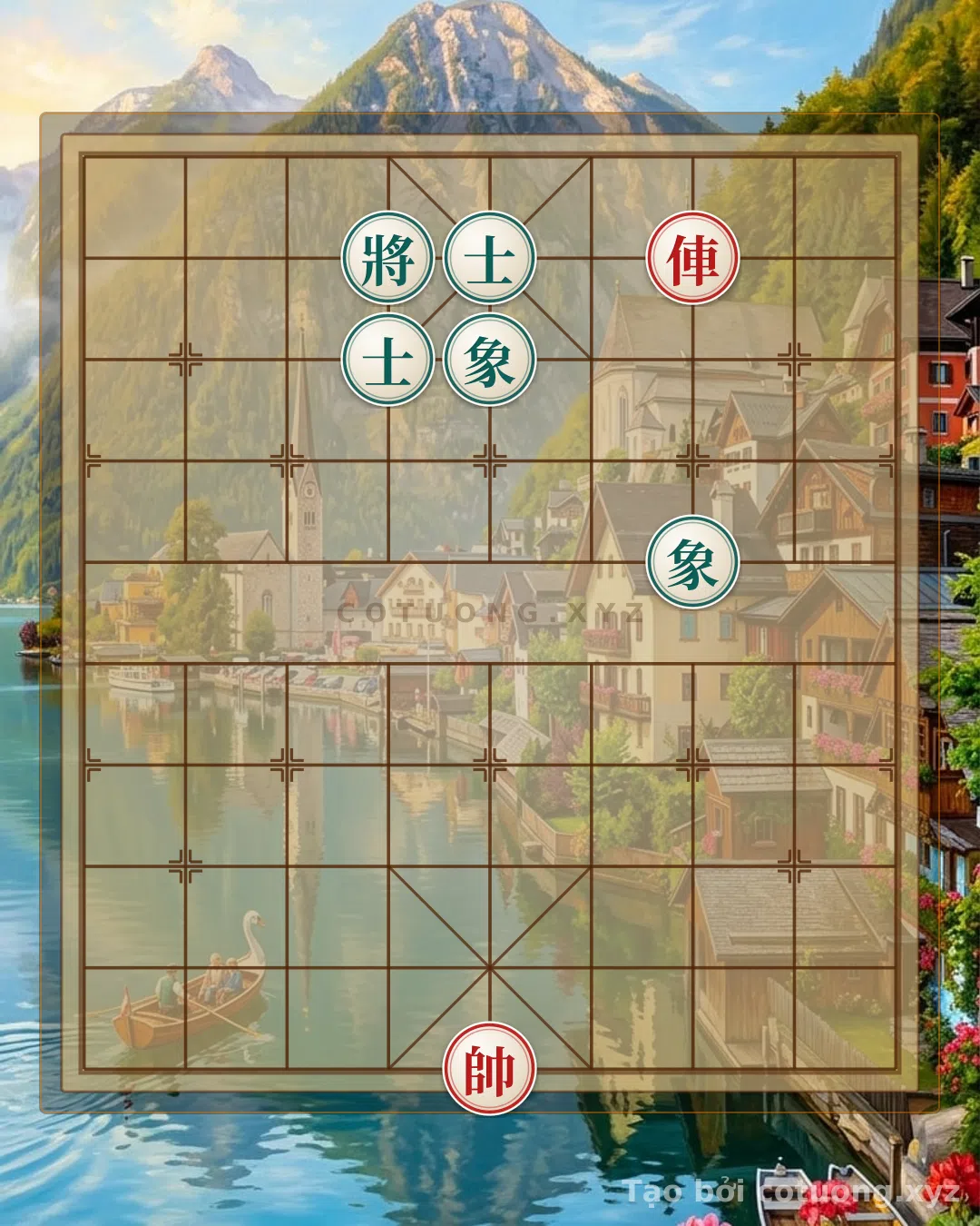 Thế cờ: Bold Strategy: Red Chariot Pierces the 9th File, Disrupting Black's Defensive Formation – Endgame in 3 Moves — Cờ Tướng Online