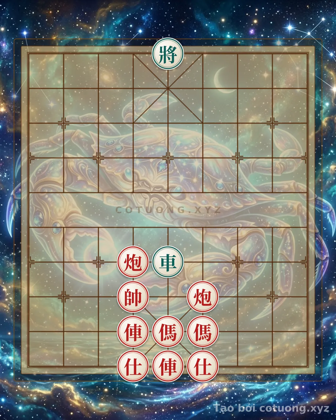 Thế cờ: Xiangqi Position: Black Surrounded - Counterattack from Rook at 5-4 — Cờ Tướng Online