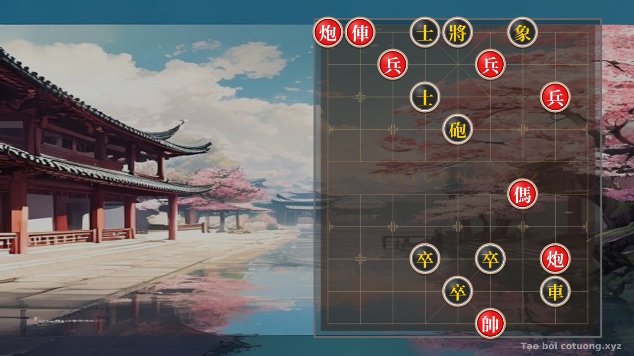 Thế cờ: Secret Tips to Win the Xiangqi (Chinese Chess) Position 'Red Cannon on File 9 - Black Chariot on File 2': 