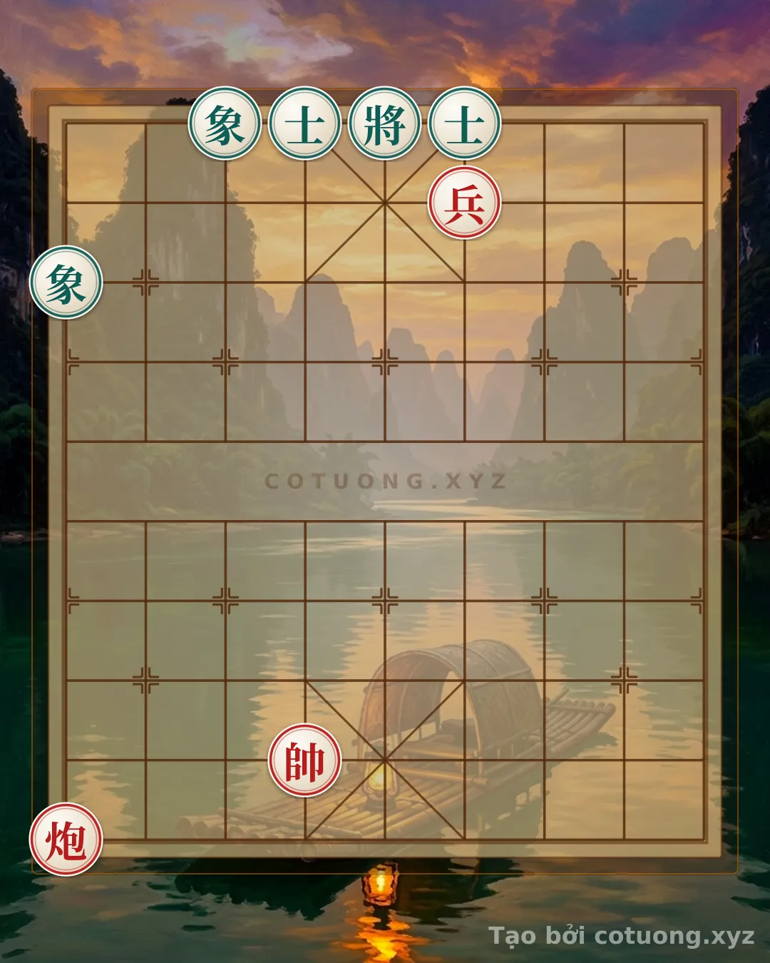 Challenge: Classic Checkmate Strategy: How the Cannon Pawn Crushes 2 Advisors and 2 Elephants in One Move! - Can you solve it?