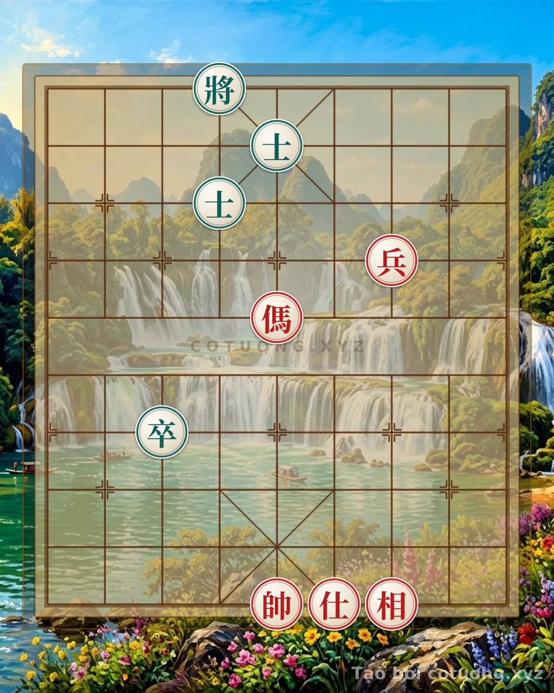 Thế cờ: Xiangqi Master: Strategy of Breaking Through with the Red Horse in a Black Advisor Formation — Cờ Tướng Online