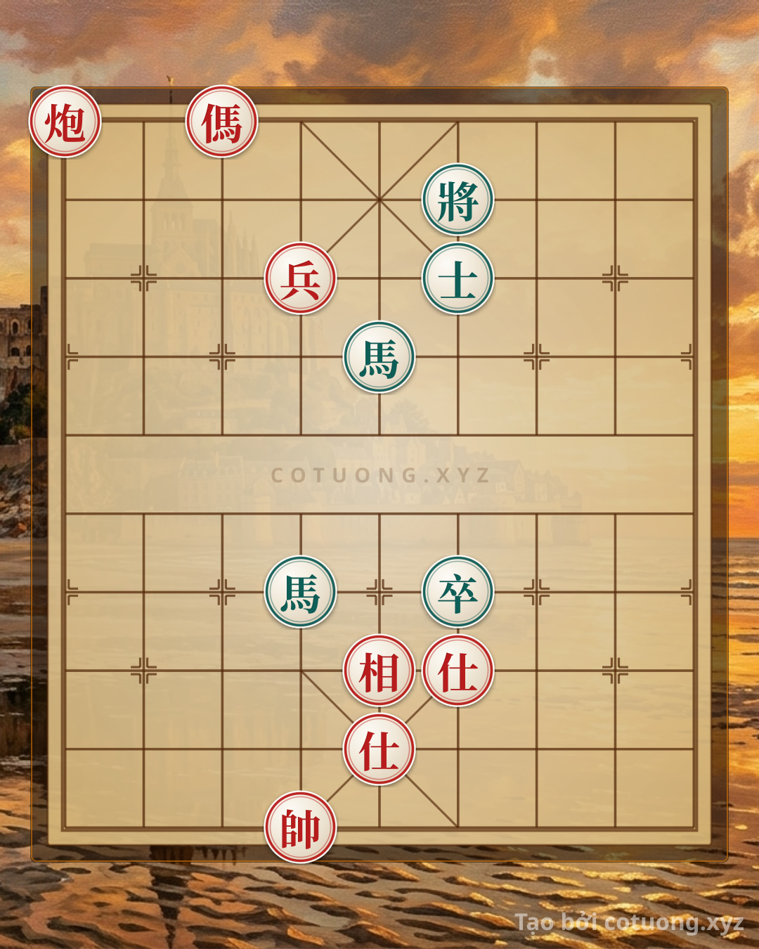Challenge: Red Cannon on File 9, Rank 10: The Strategy of Sacrificing Pieces to Deceive the Black General - Can you solve it?
