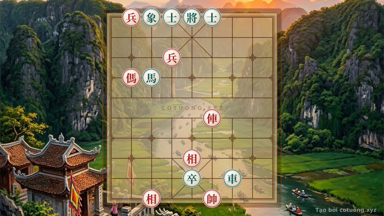 Thế cờ: Xiangqi Board 'Hoa Lộ' Red - Black: 