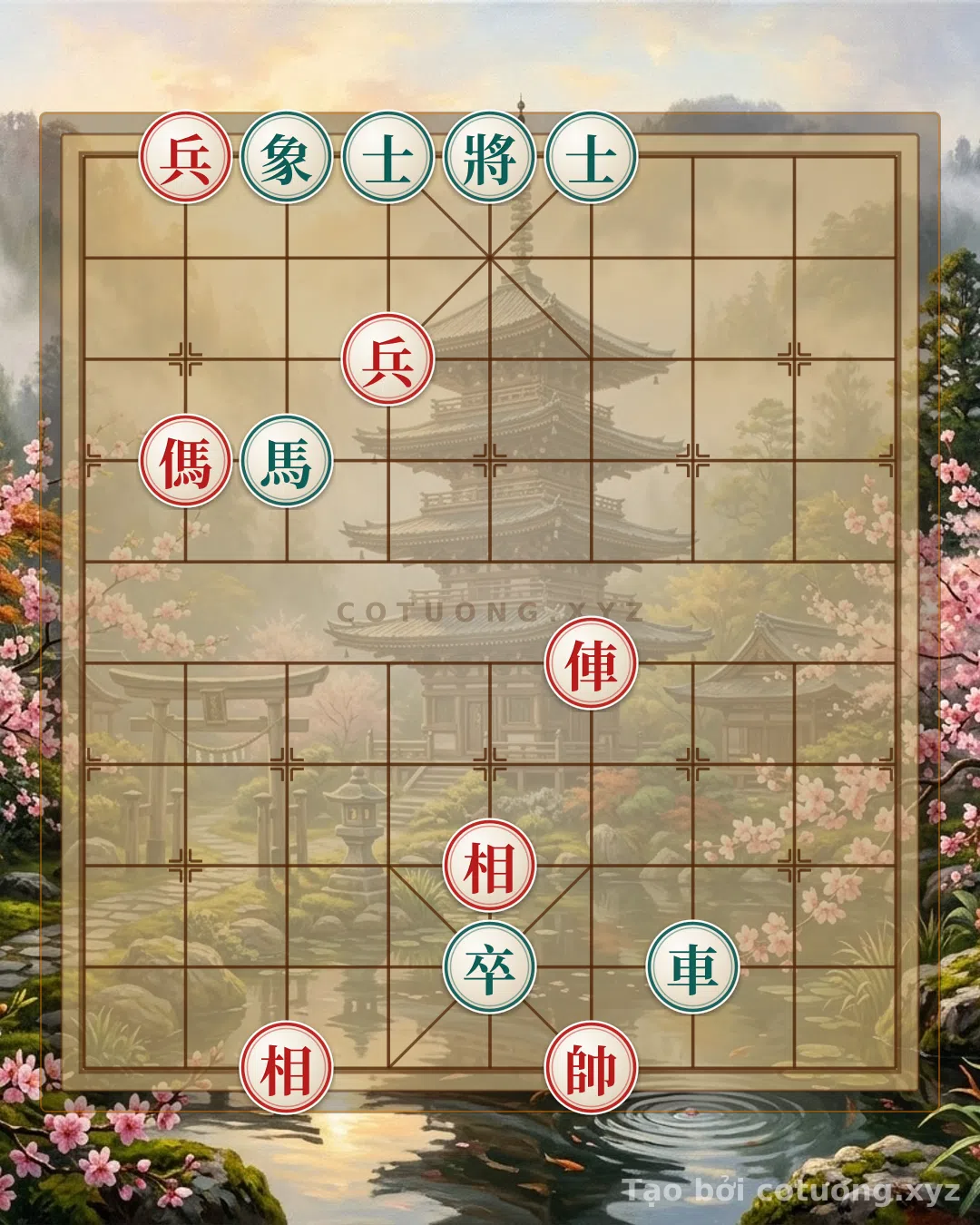 Thử Thách: Bàn Cờ Tướng 'Hoa Lộ' Đỏ - Đen: 