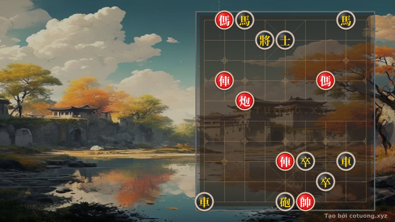 Thế cờ: Red General Wins: The Strategy of Double Horses and Rook Thrust — Cờ Tướng Online