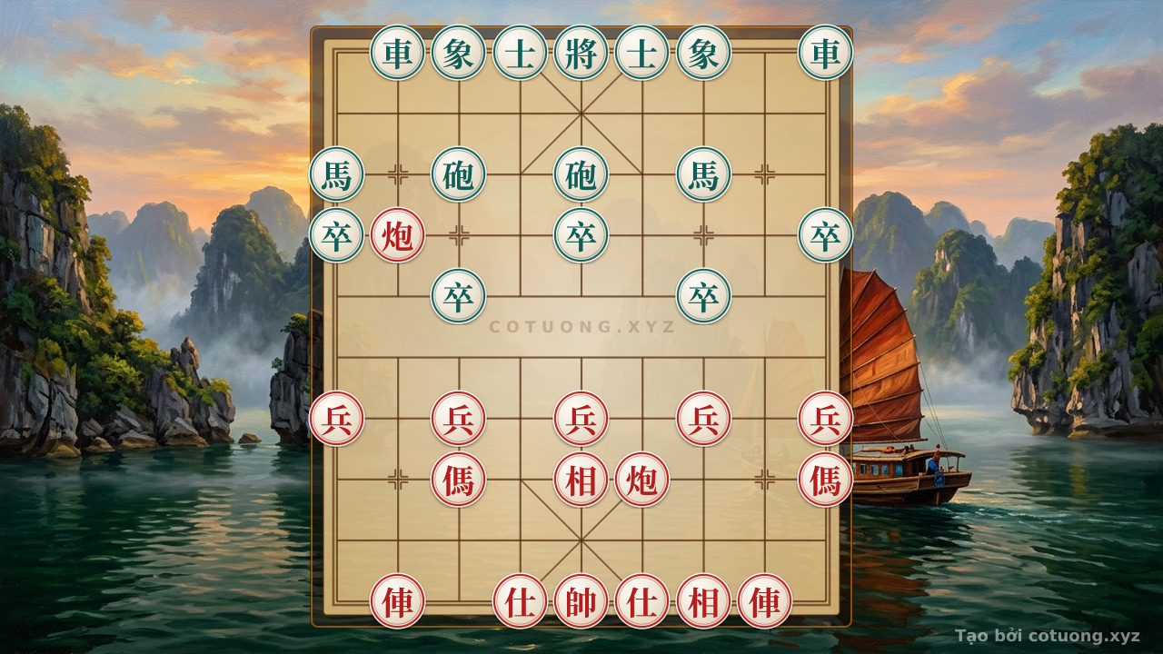Thế cờ: Xiangqi: The Defense Against the Red Chariot's 2-1 Opening — Cờ Tướng Online