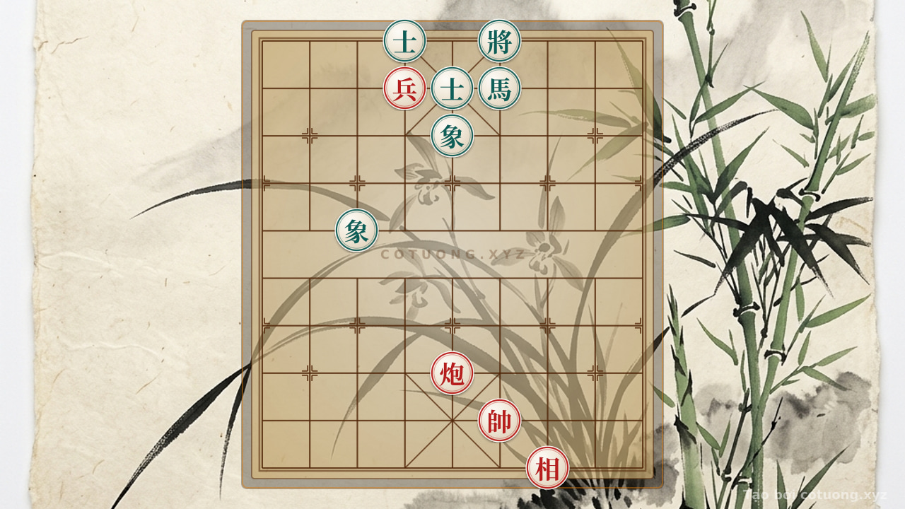 Thế cờ: The Terrifying Chessboard: Red's Lonely Pawn vs. Black's Two Bishops - Who Will Win? — Cờ Tướng Online