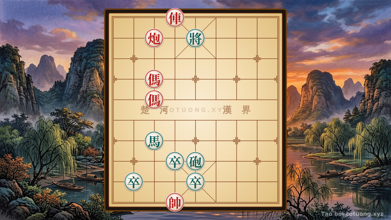 Thế cờ: Xiangqi Surprise: The Red's Masterful Two-Move Trap! Dare to Solve It? — Cờ Tướng Online