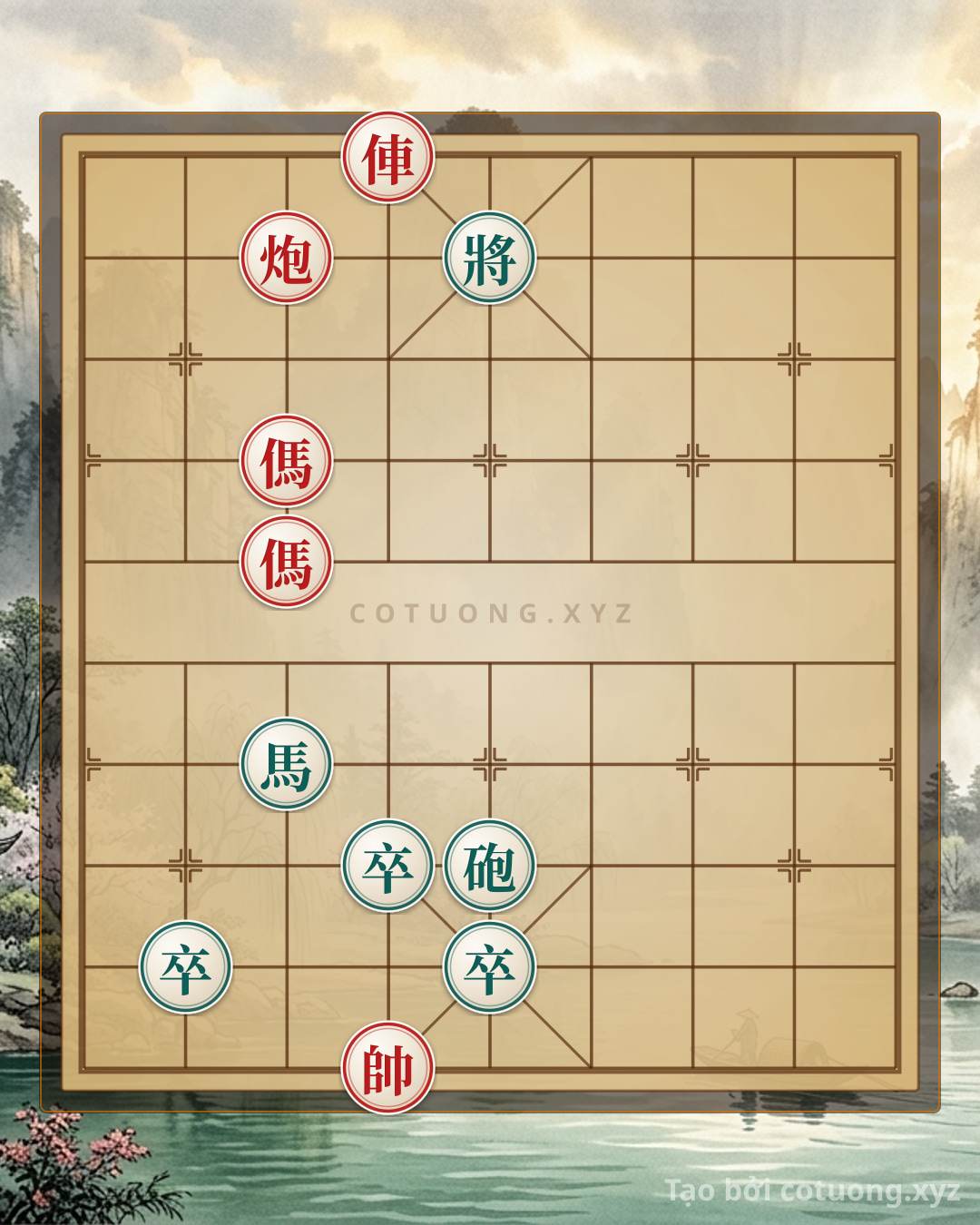 Thế cờ: Xiangqi Surprise: The Red's Masterful Two-Move Trap! Dare to Solve It? — Cờ Tướng Online