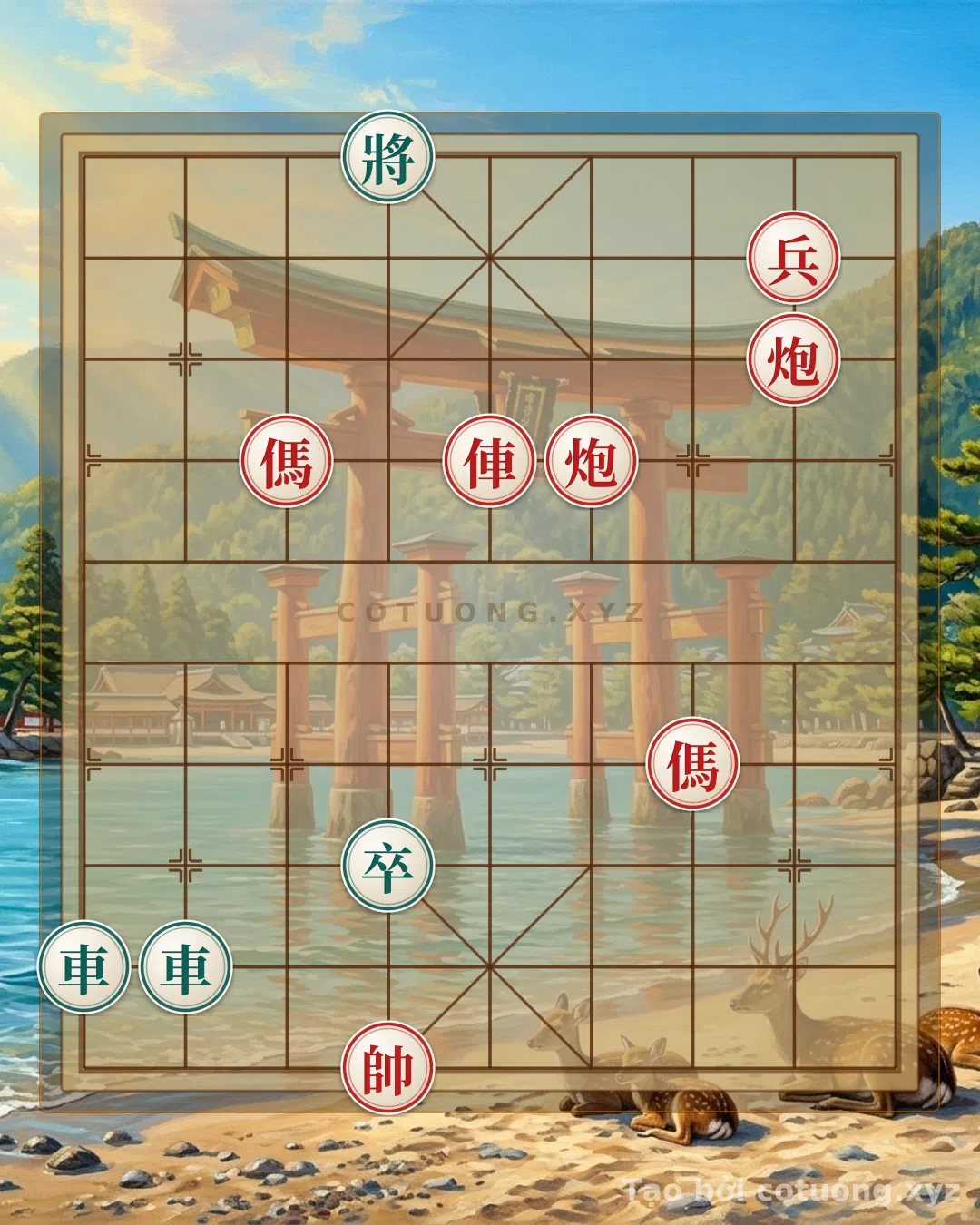 Thế cờ: Double Black Horse Trap: The Red General's Strategy in the 'Black Chariot Blow' — Cờ Tướng Online