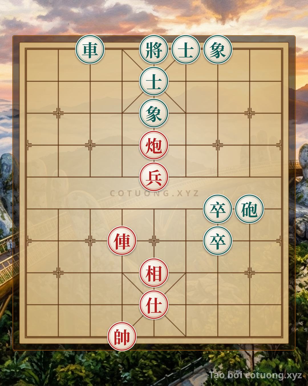 Challenge: The 'Binh Pháp Song Mã' Formation - Playing Like the Classic Battle of Bạch Đằng, Red Chariot at 6-4 - Can you solve it?