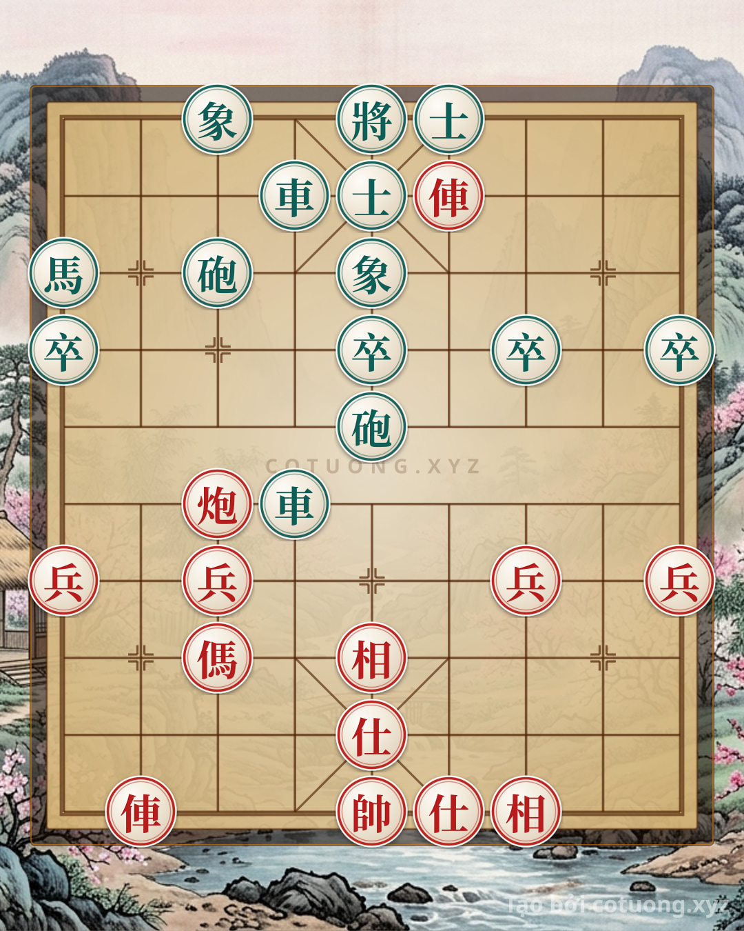 Challenge: Xiangqi: Red Chariot Attacks, Black Cannon is Blockaded - Key Tactics - Can you solve it?