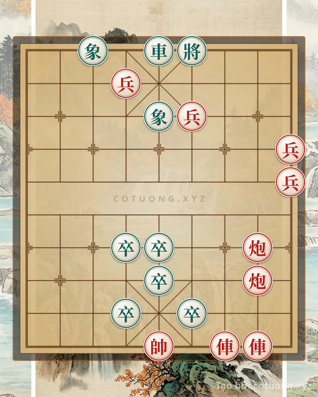 Thế cờ: Xiangqi: Red Breaks Black's Defense System - Tactical Sacrifice — Cờ Tướng Online
