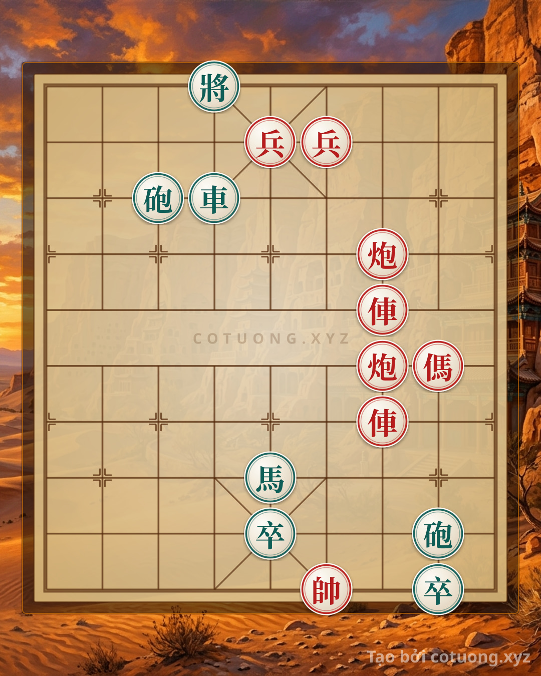 Challenge: Xiangqi: Red Double Horses vs Black Cannon on File 3 - Can you solve it?