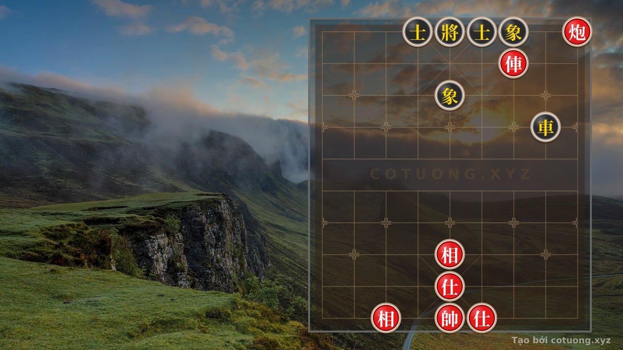 Thế cờ: Xiangqi Board: Red Spot Attack Directly to the Black General — Cờ Tướng Online