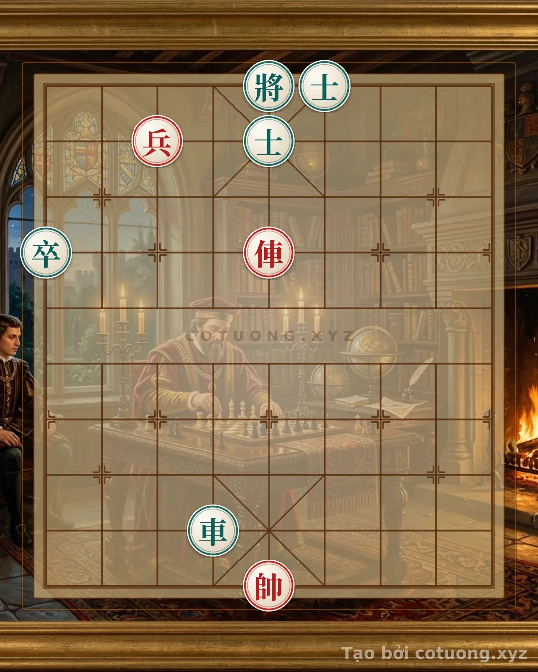 Thế cờ: Xiangqi Tactics: Red's Sacrificial Strategy When Black's Advisor Exposes the 6th Rank at File 10 — Cờ Tướng Online