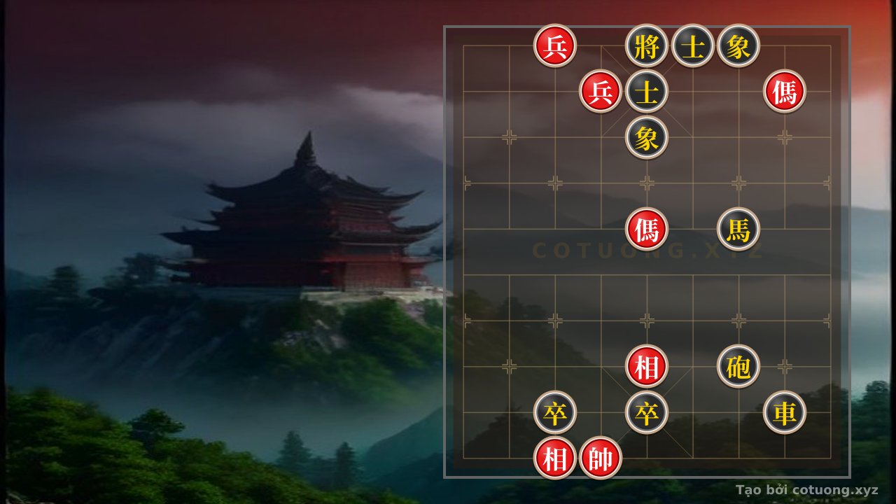 Thế cờ: Xiangqi Beginner's Red: Double Horses Join Feet, Black Cannon Empty Trap — Cờ Tướng Online