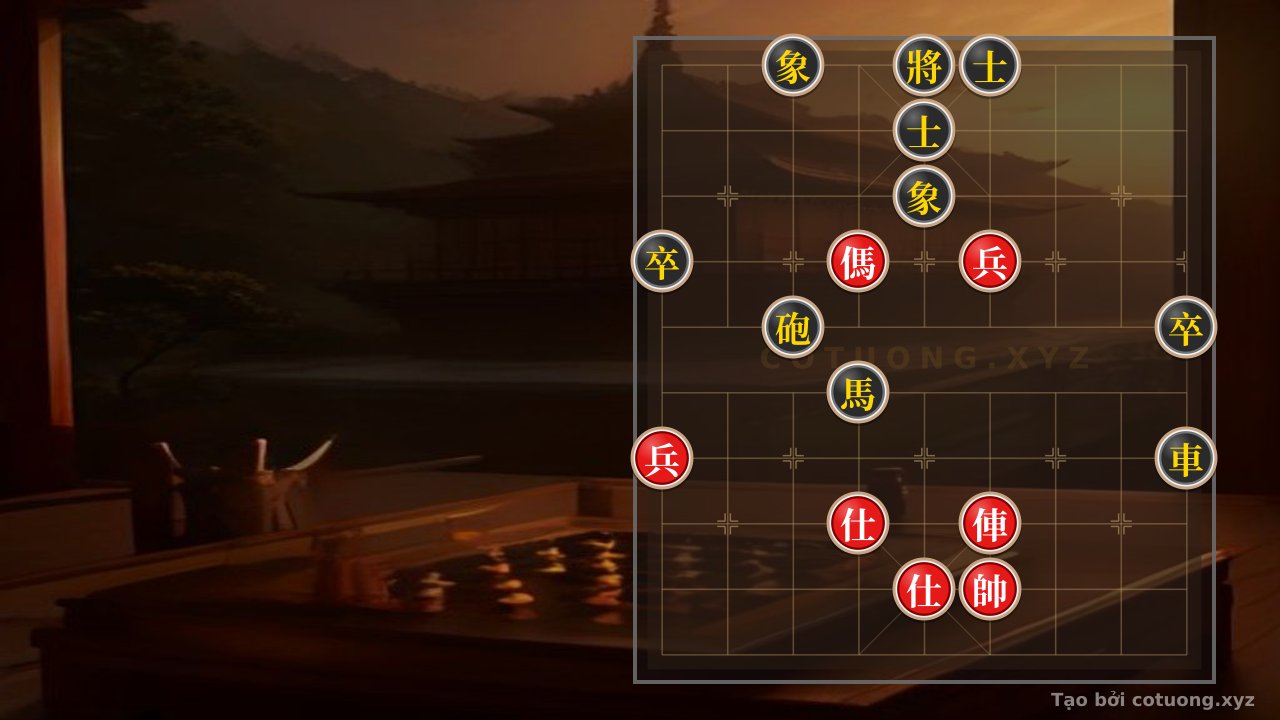 Thế cờ: The Red Base: Black Chariot at 9 Attacks Straight at the Red General - Chinese Chess for Beginners — Cờ Tướng Online