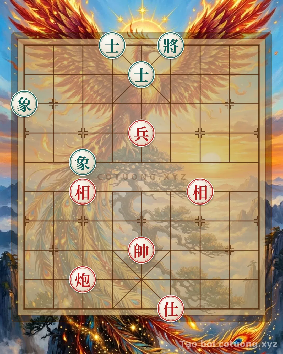 Thế cờ: Xiangqi Position: Black Advisor and Red Bishop Clash - Defense Tips for Red — Cờ Tướng Online