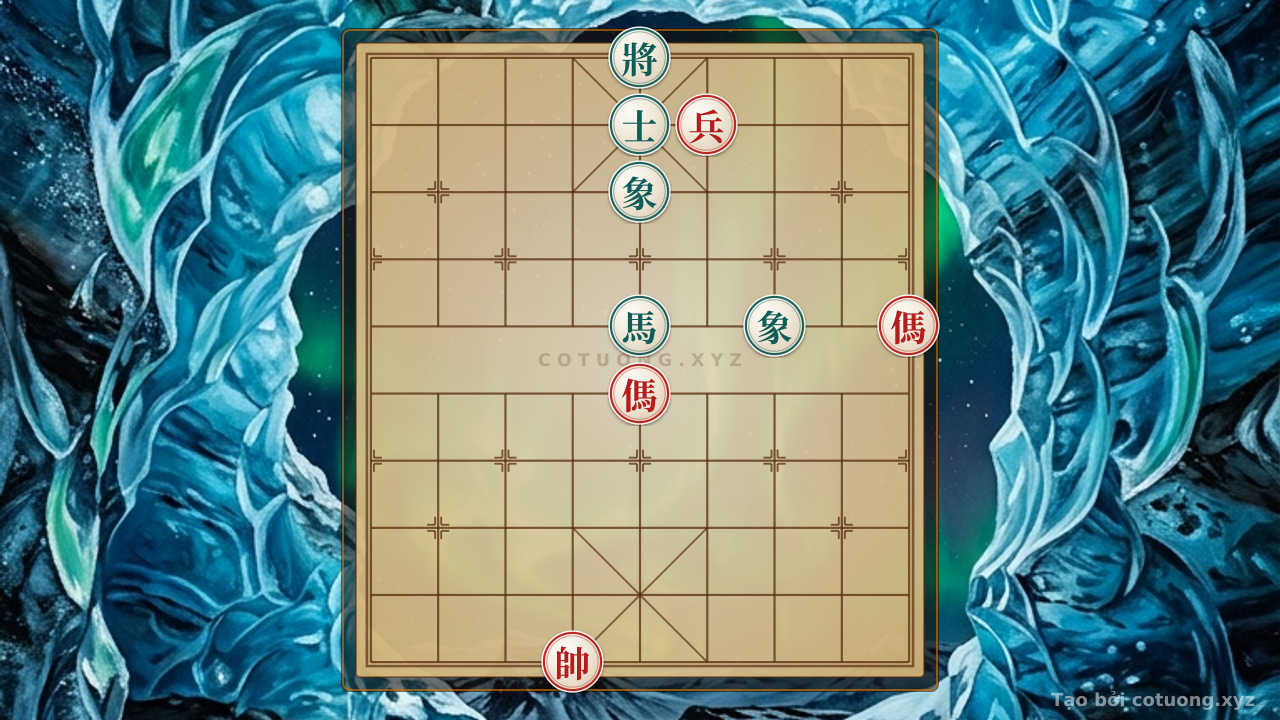 Thế cờ: Red Horse Threatens the Black General: When Every Move is a Blade of Cold Steel — Cờ Tướng Online