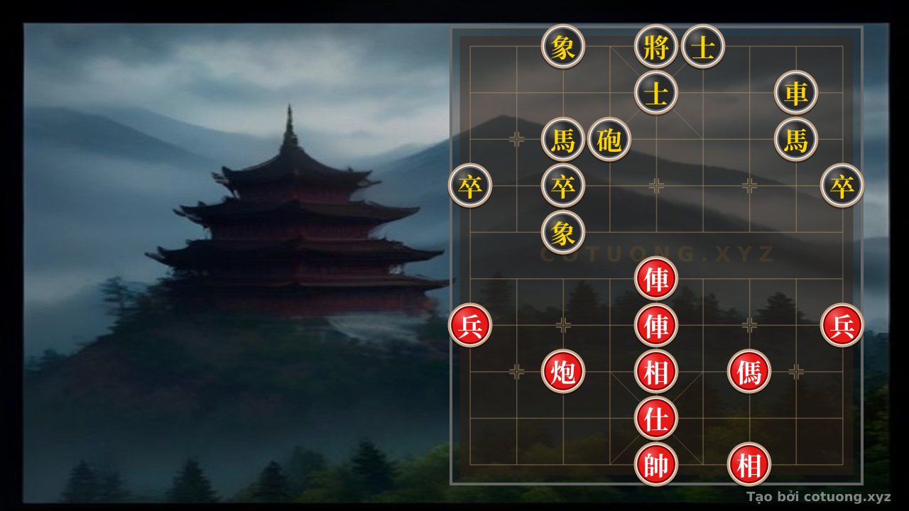 Thế cờ: Xiangqi (Chinese Chess) Black vs Red: Double Horse Legs, Cannon Trap and Rook Thrust Strategy — Cờ Tướng Online