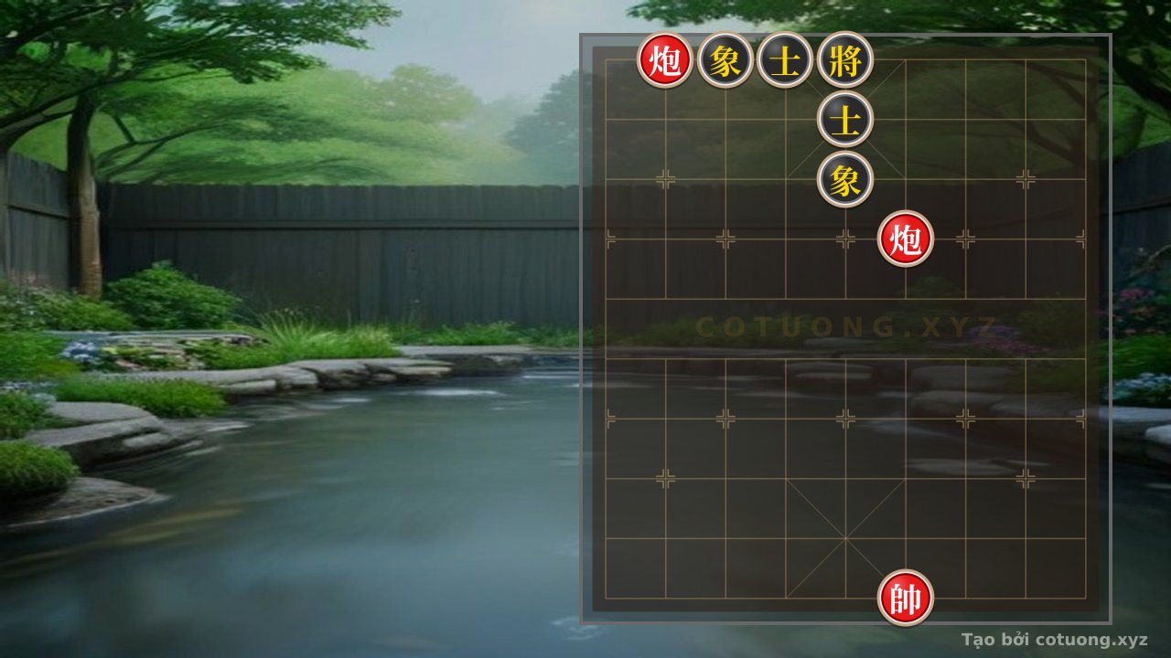 Thế cờ: Xiangqi: Red Cannon Strategy Defeats Black General in Double Rook Formation - Detailed Explanation — Cờ Tướng Online